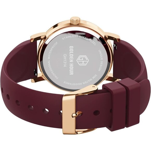 ?Women Red  Military Time Luminouse Easy Read Dial 24 Hour with Seconds Watch main image 8